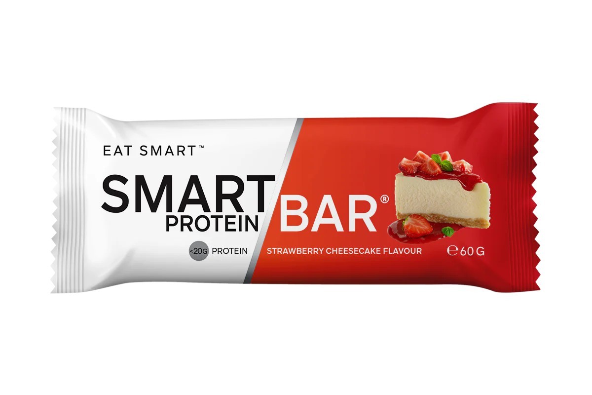 New Smart Protein Bar Strawberry Cheesecake 60g x 12 Bars Smart Diet Solutions