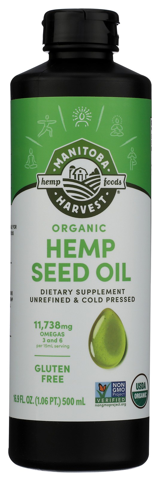 Organic Hemp Seed Oil Manitoba Harvest Gluten Free 16.9 Fl Oz Supplement 1 Pack