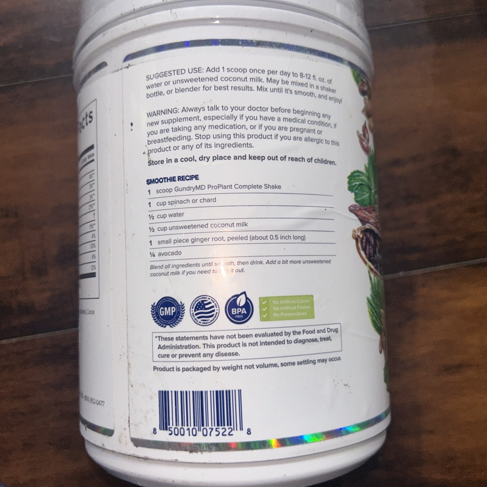 NEW GUNDRY MD PROPLANT COMPLETE SHAKE CHOCOLATE Net 544g 19oz 20servings Sealed