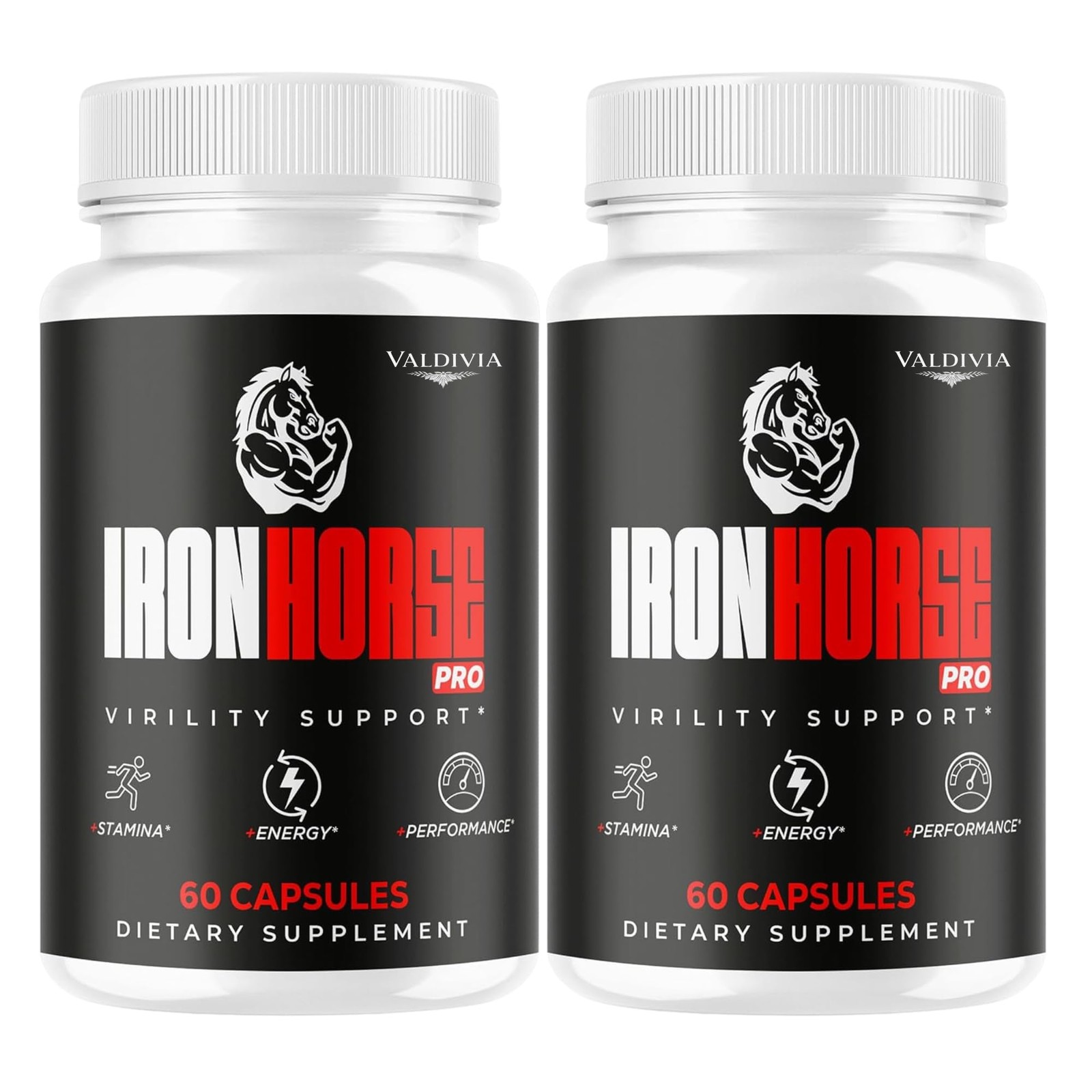 Iron Horse Iron Supplement Capsules Energy Blood Support Anemia 2 Pack 120Ct