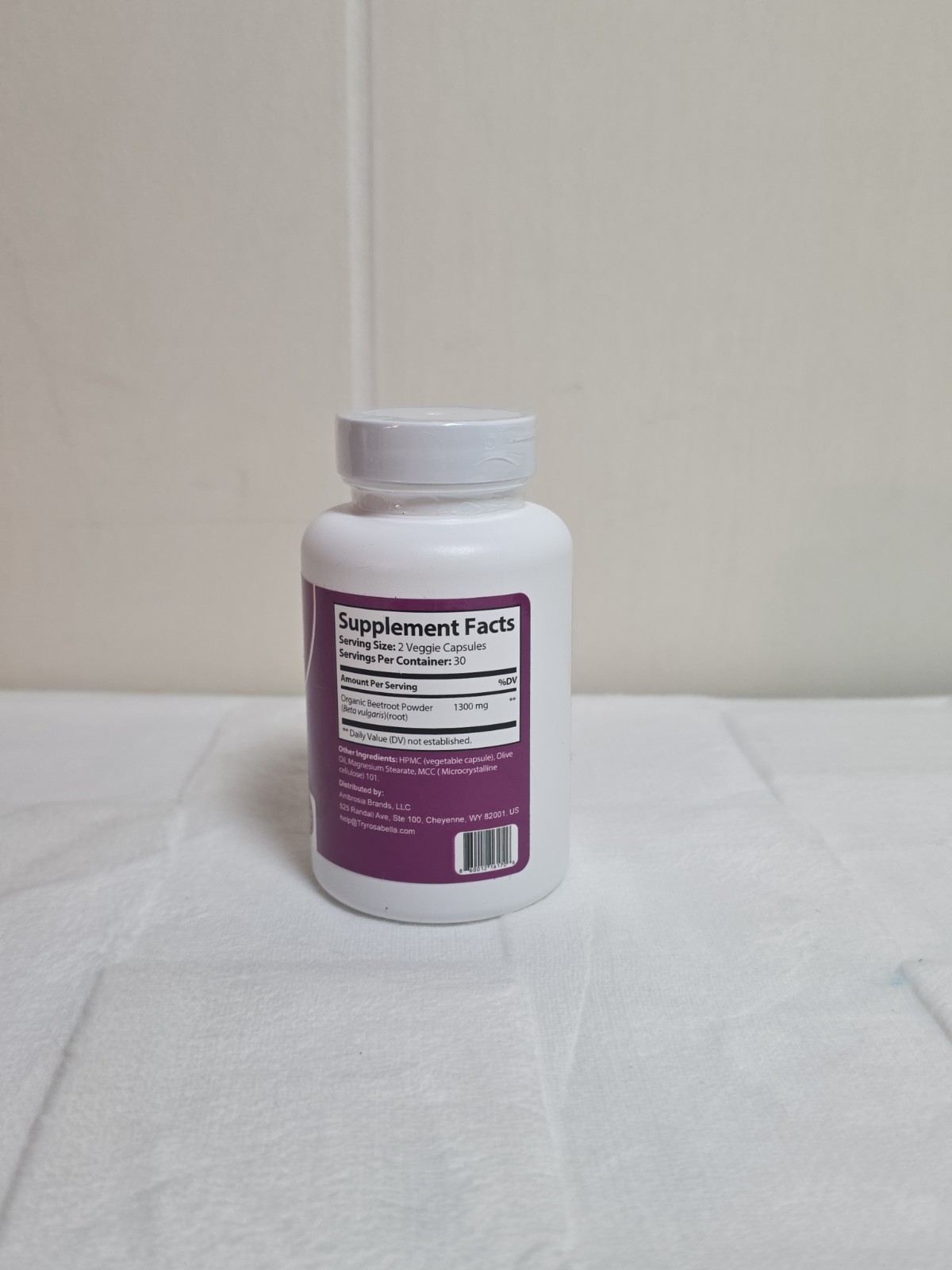 Rosabella Beetroot Dietary Supplement – 1300mg – 30 Day Supply – Exp 01/2028
