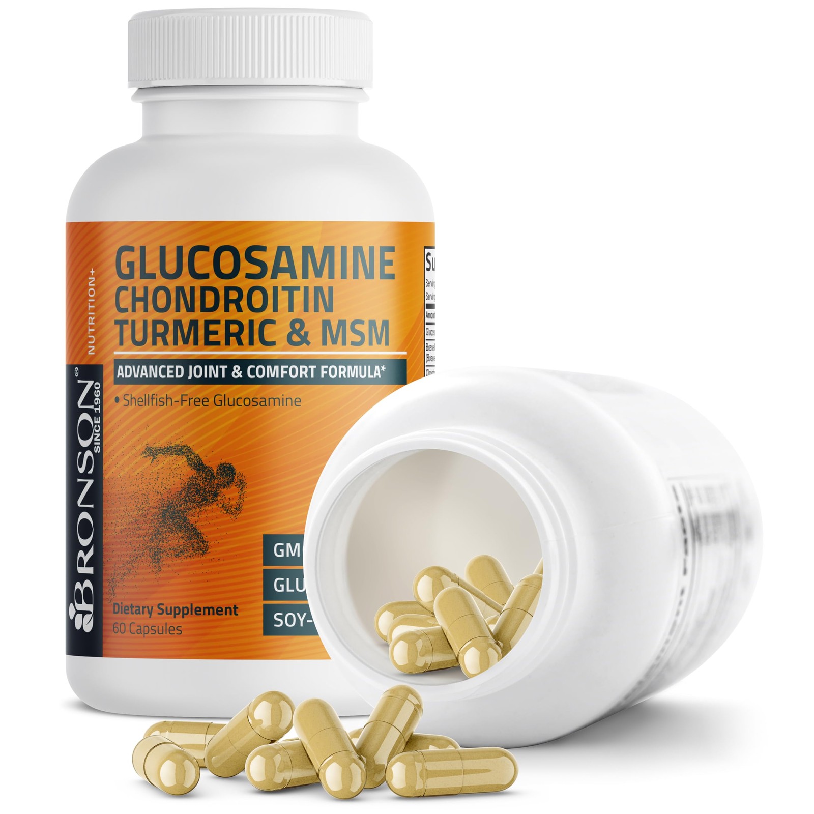 Bronson Glucosamine Chondroitin Turmeric & MSM Advanced 60 Count (Pack of 1)