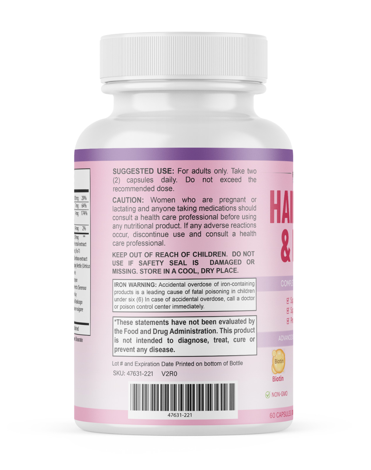 Purefight4u Hair, Skin & Nails Supports Healthy Hair Growth wBiotin – 8 Bottles