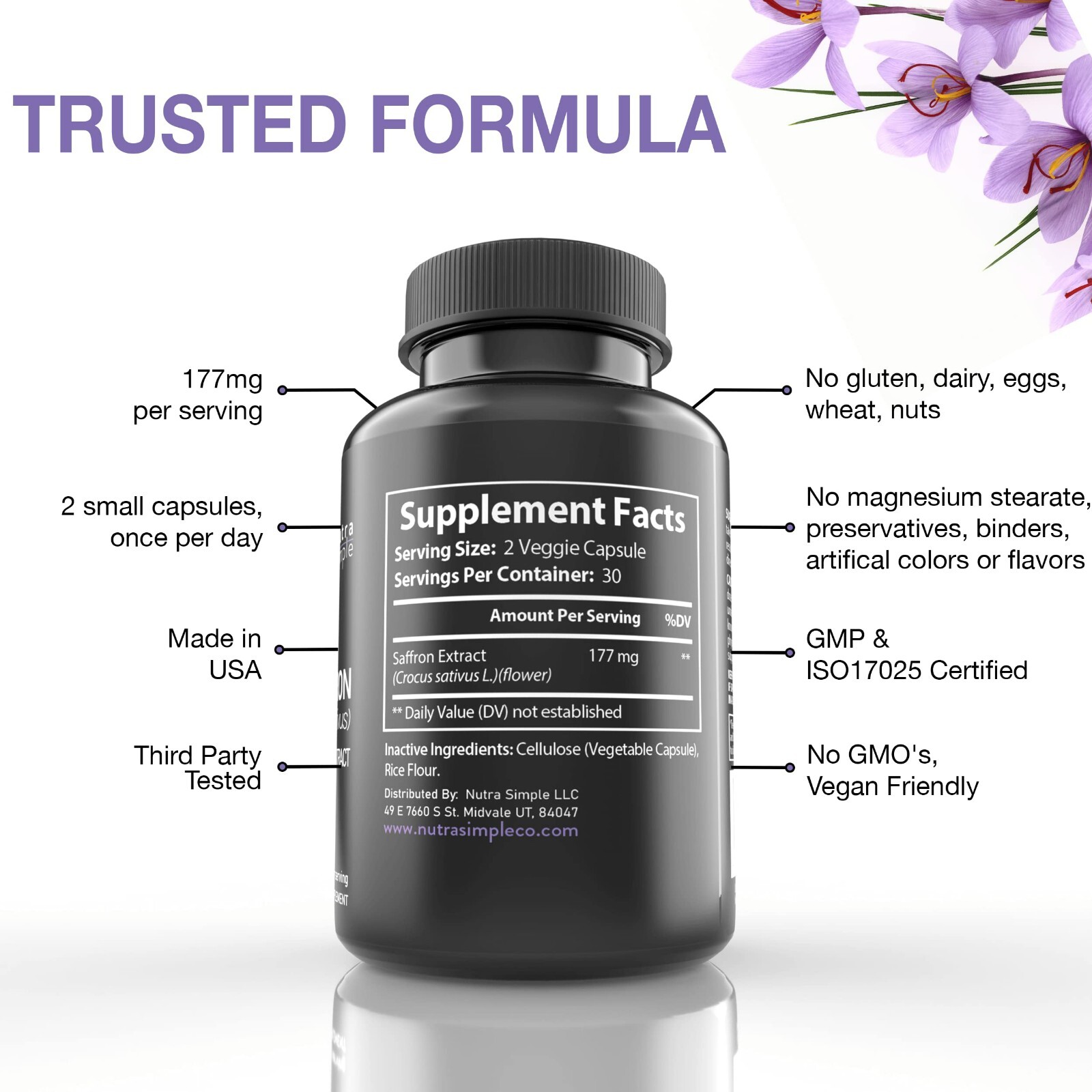 Saffron supplements, Natural Saffron Extract, Focus, Mood & Metabolism Support