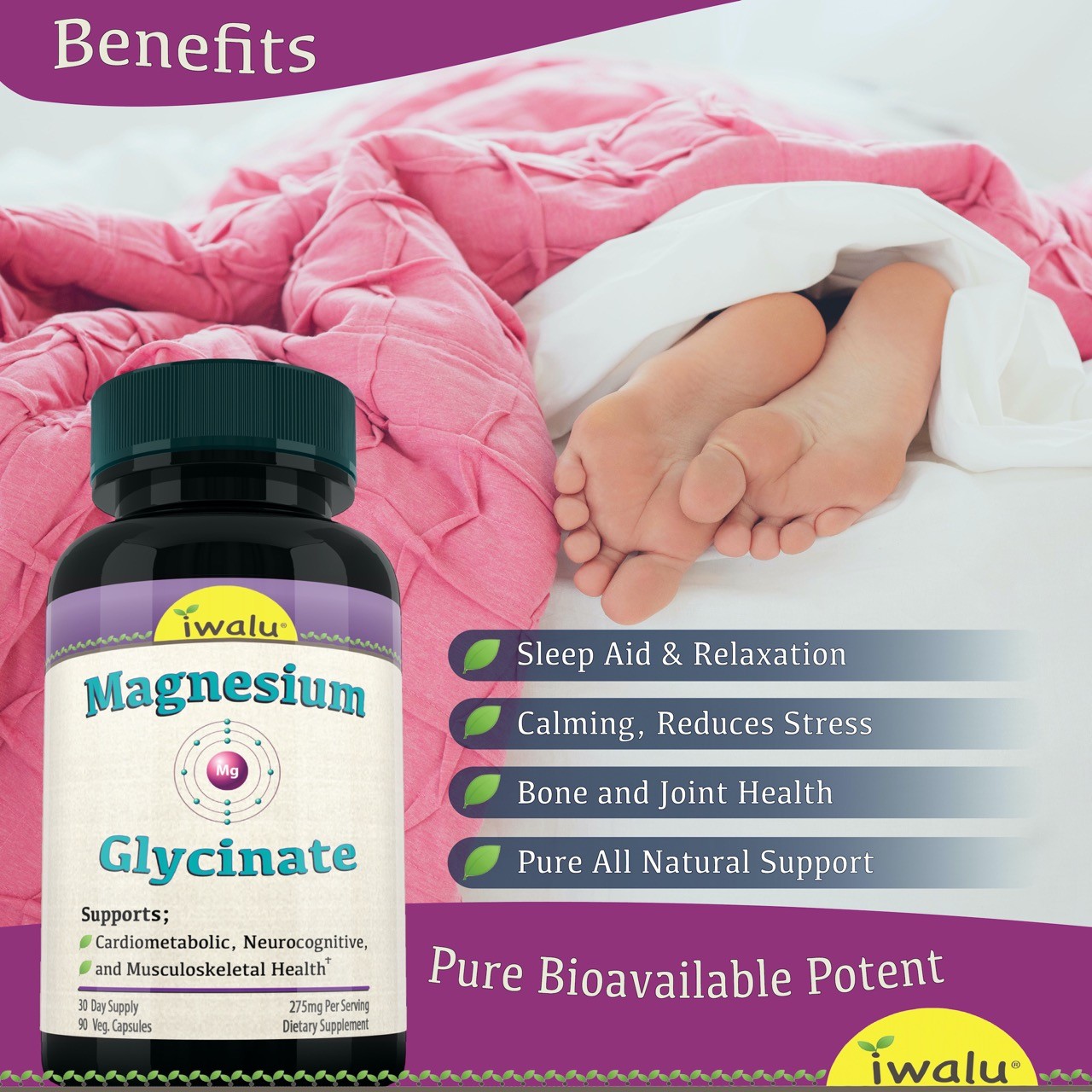 El Mejor Bisglicinato De Magnesio Para Dormir, IWALU *ENVÍO RÁPIDO Y GRATIS