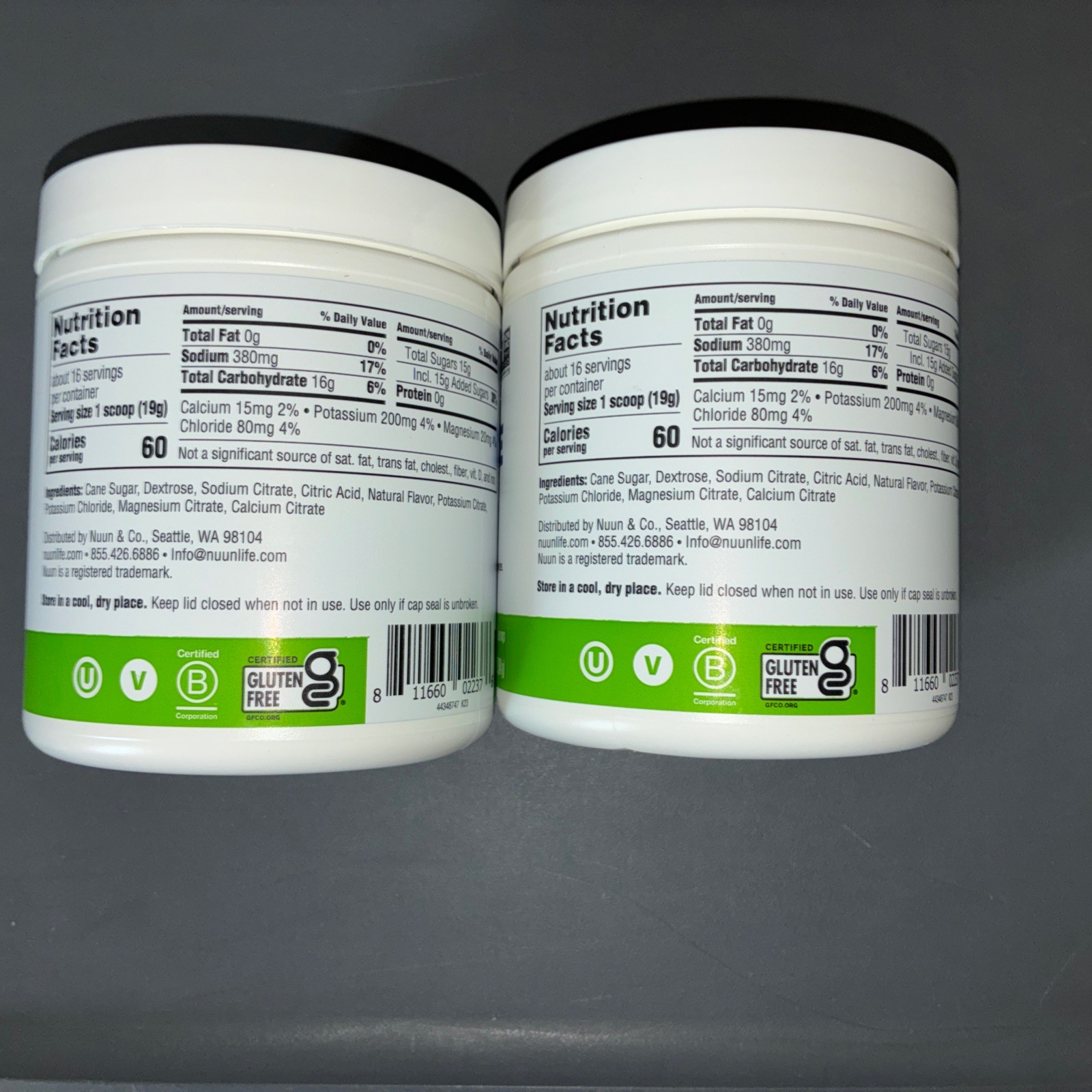 2 Nuun Endurance Performance Hydration Mix Lemon Lime 16 Servings each 10.7 oz