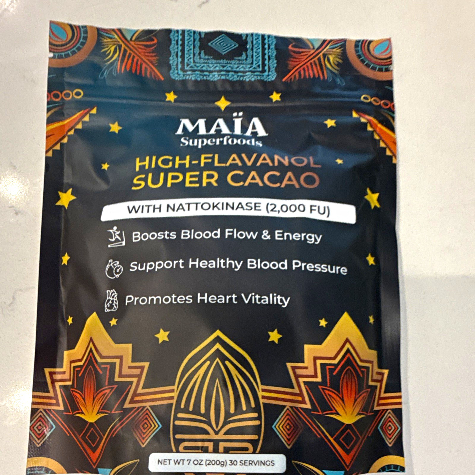 MAIA Superfoods High-Flavanol Cacao Powder + Nattokinase 2,000 FU 7 oz
