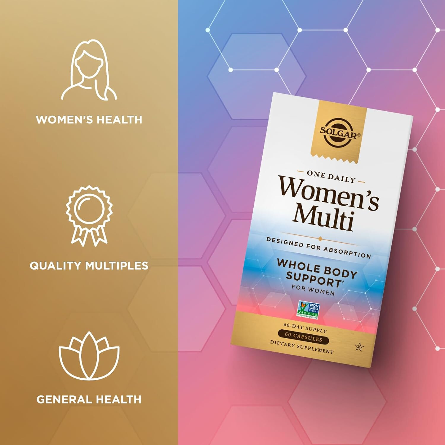 Solgar One Daily Women’s Multivitamin Whole Body Support, 60 Capsules