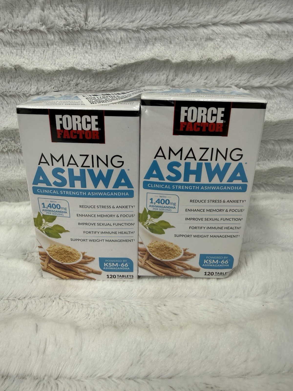 2 Bottles Amazing Ashwa® 1400 mg 120 Tablets (240 Total) (Exp 03/2028)