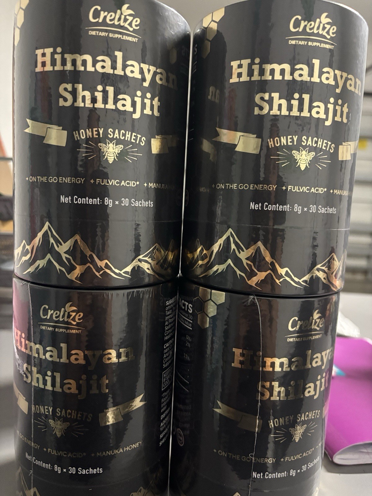 Crelize Himalayan Shilajit Manuka Honey Sachets 8g x 30 Pack On-the-Go Energy