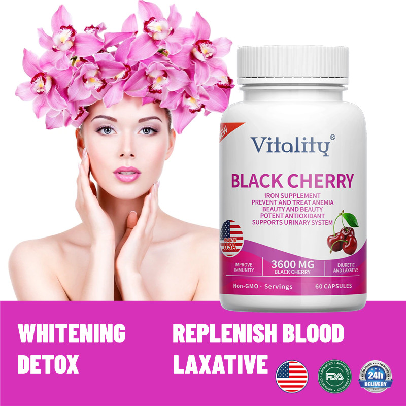 Black Cherry Extract 3600mg 60 Capsules Immune & Urinary Health