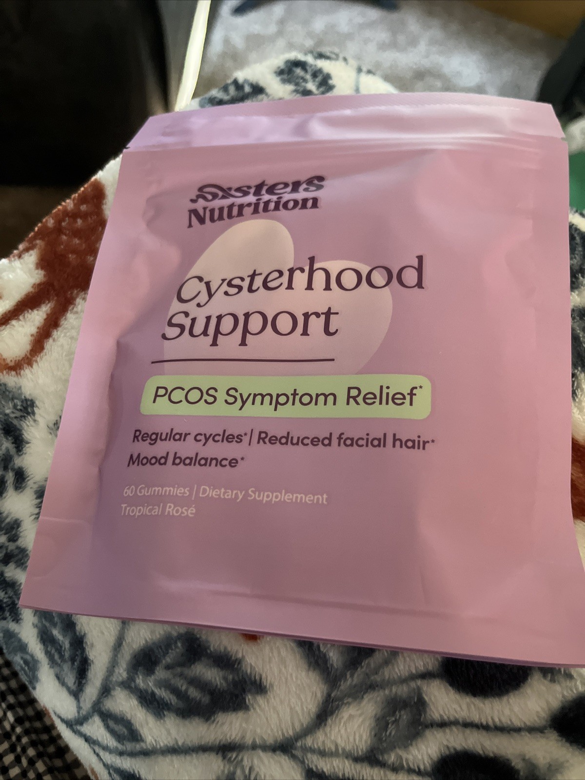 Sisters Nutrition Cysterhood Support Gummies 60 Count PCOS Relief Tropical Rosé