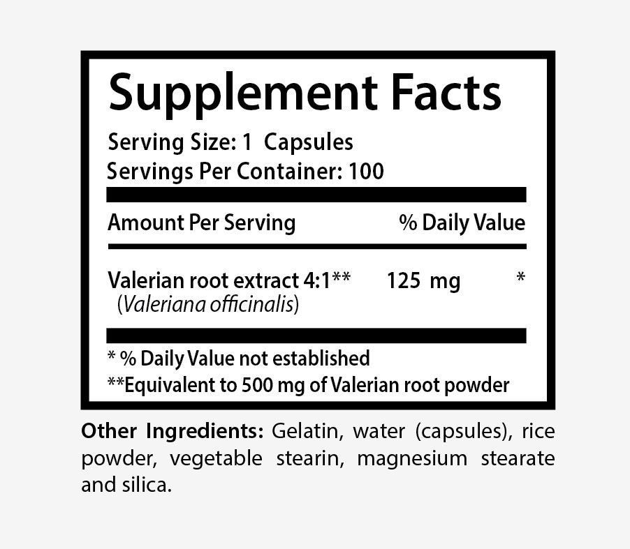 reduce tremors – Valerian Root 125mg (2) – reduce hyperactivity