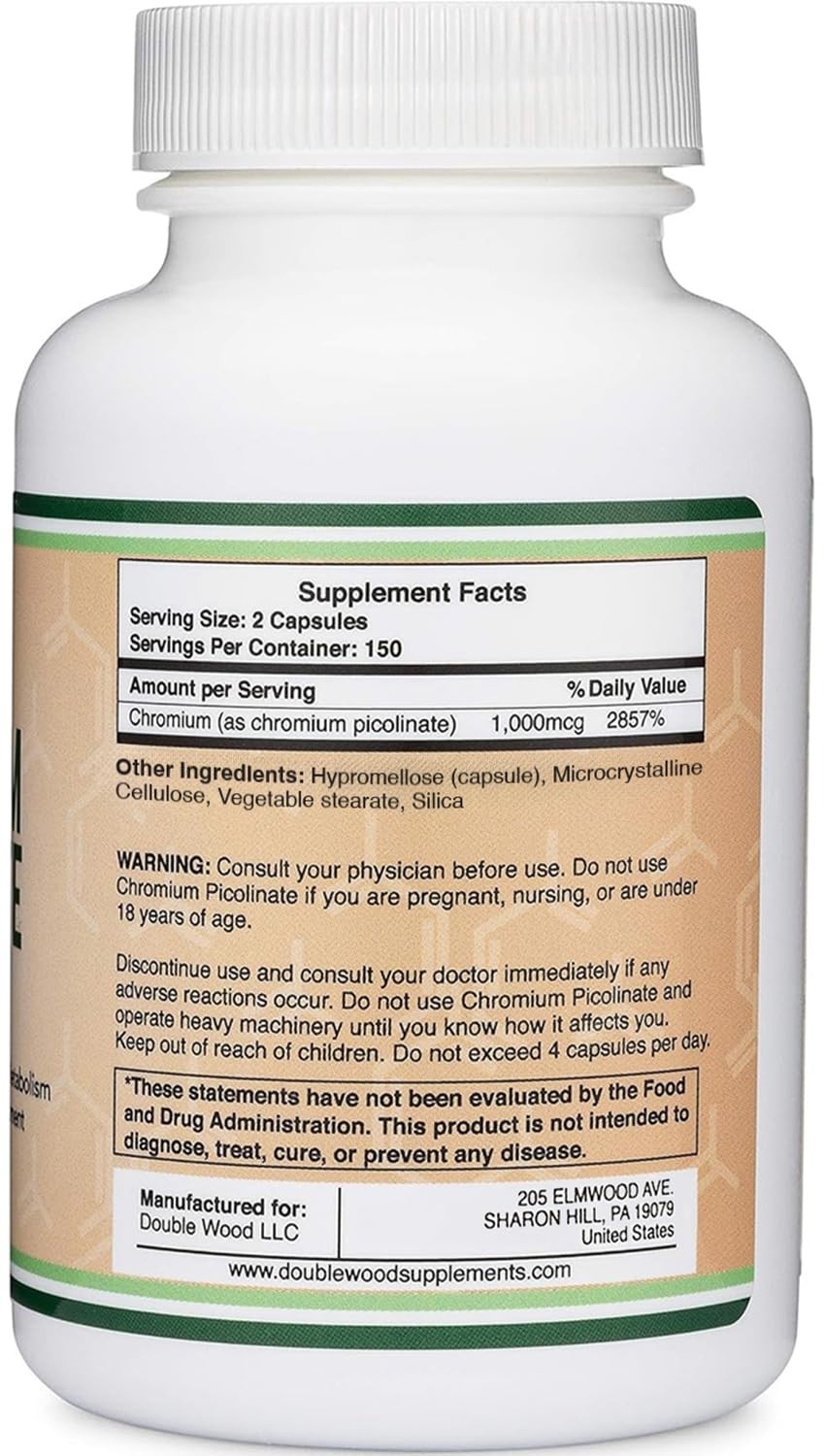 Chromium Picolinate 1000mcg for Healthy 300 Count (Pack of 1), No Color