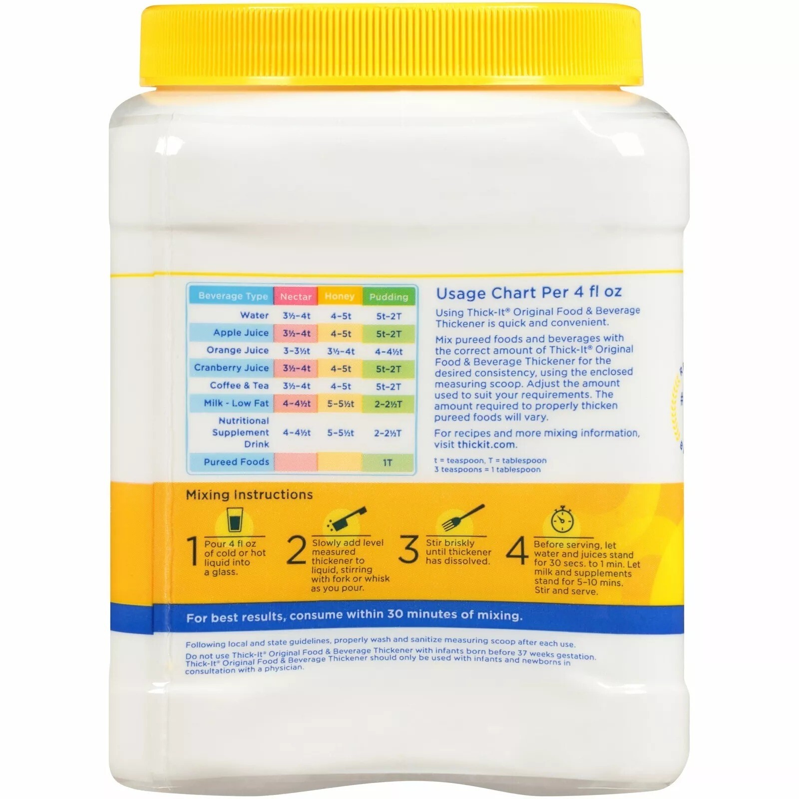 3 Pack Thick-It Original Food & Drink Thickener Unflavored 10 oz Each Canister