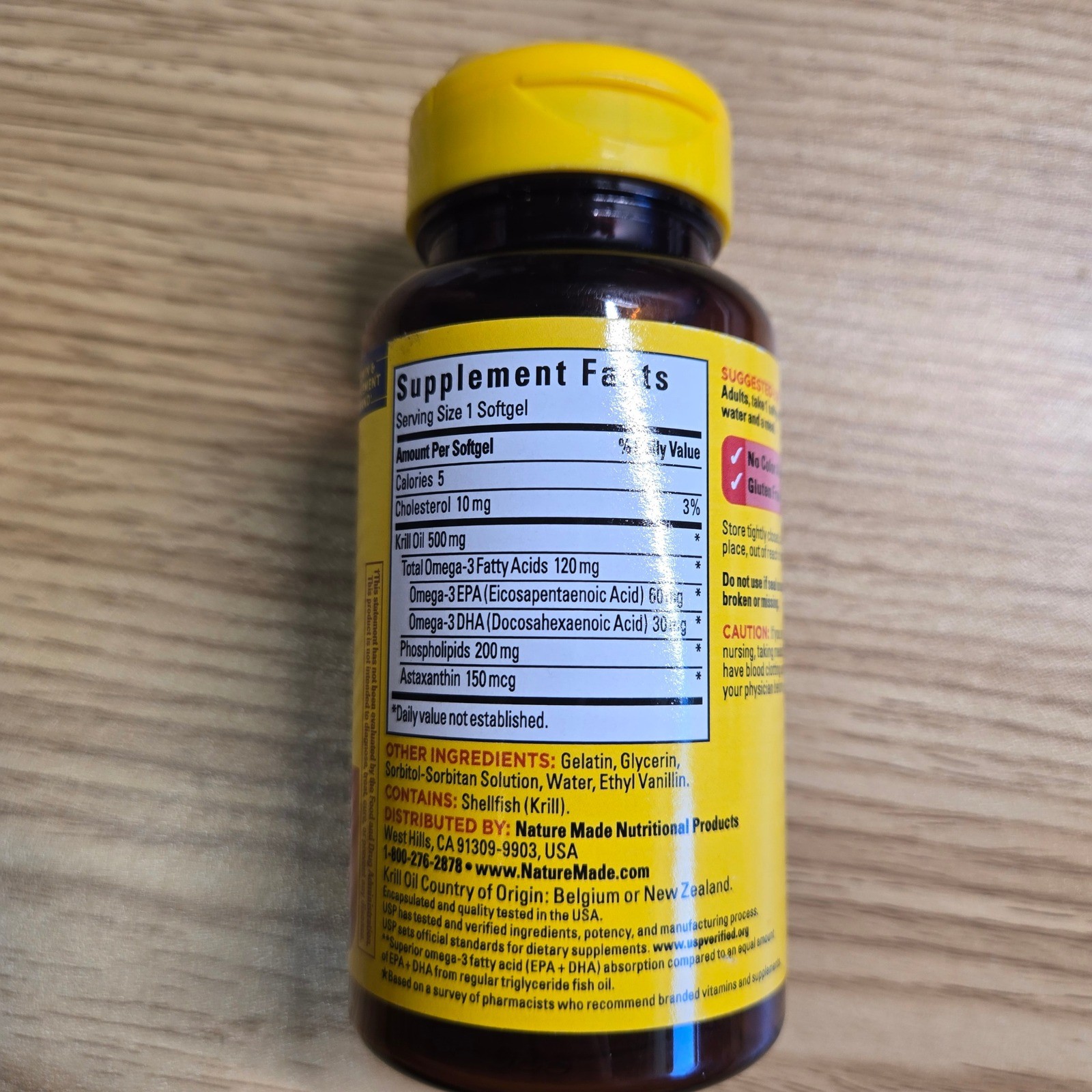 Nature Made Krill Oil 500 mg with Astaxanthin 30 Softgels Omega-3 Heart Health