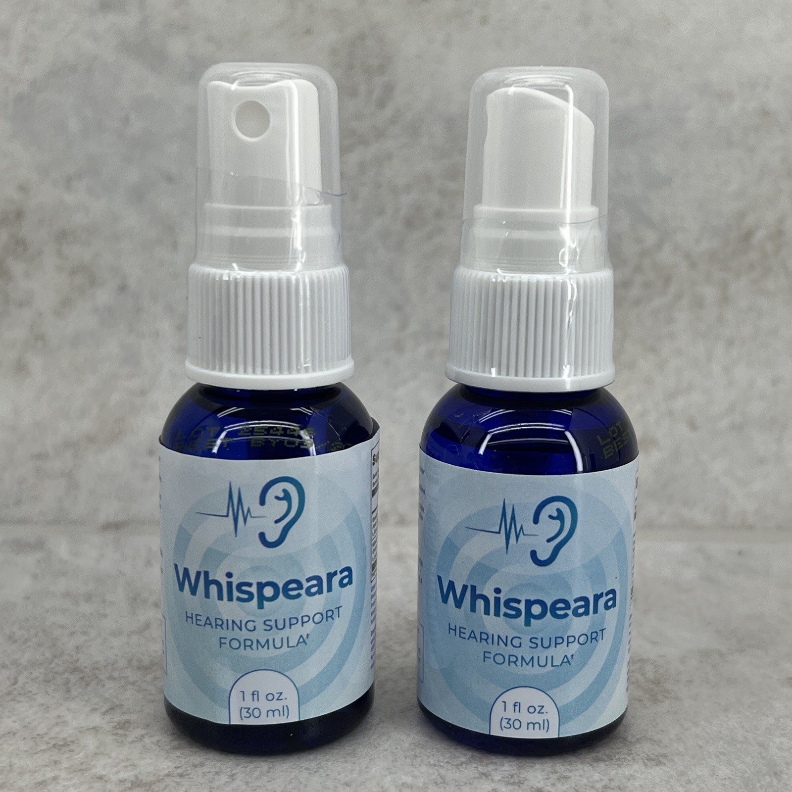 2 Pack Whispeara Hearing Support Spray- 1fl Oz Each- Brand New, Sealed- 03/2027