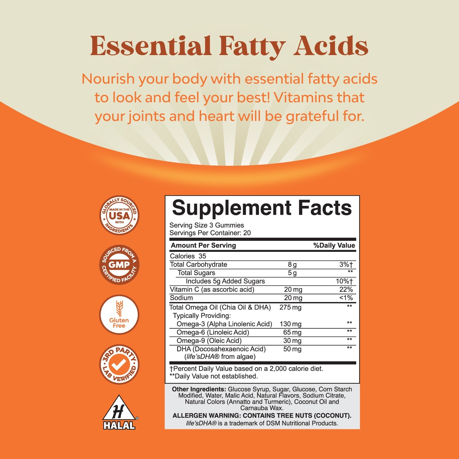 Vegetarian Omega 3 Gummies for Adults – Vegetarian Omega 3 6 9 DHA Gummies