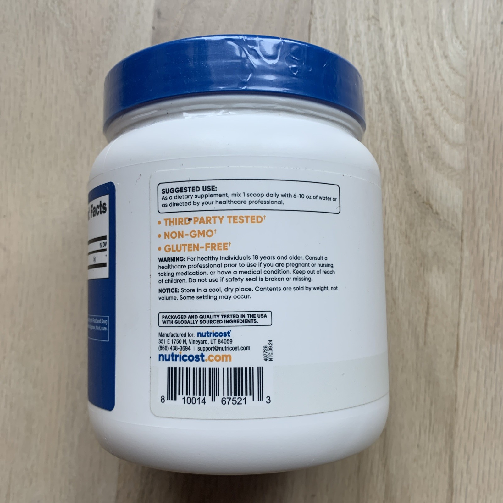Nutricost L-Glutamine Powder Unflavored | 17.9 oz (100 Servings) EXP: 10/2027