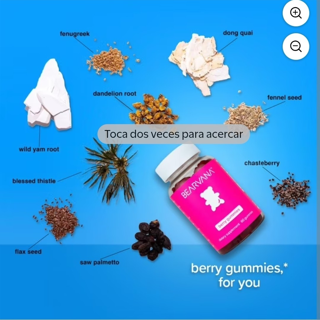 BEARVANA Breast Gummies Vegan Friendly Berry 60 Gummies 500mg Exp 11/2027
