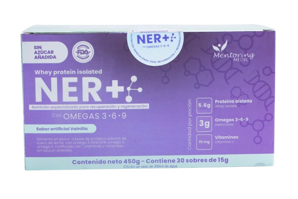 NER+ Protein: Whey Protein Supplement, 30 Sachets – Vanilla, Mentoring Medic
