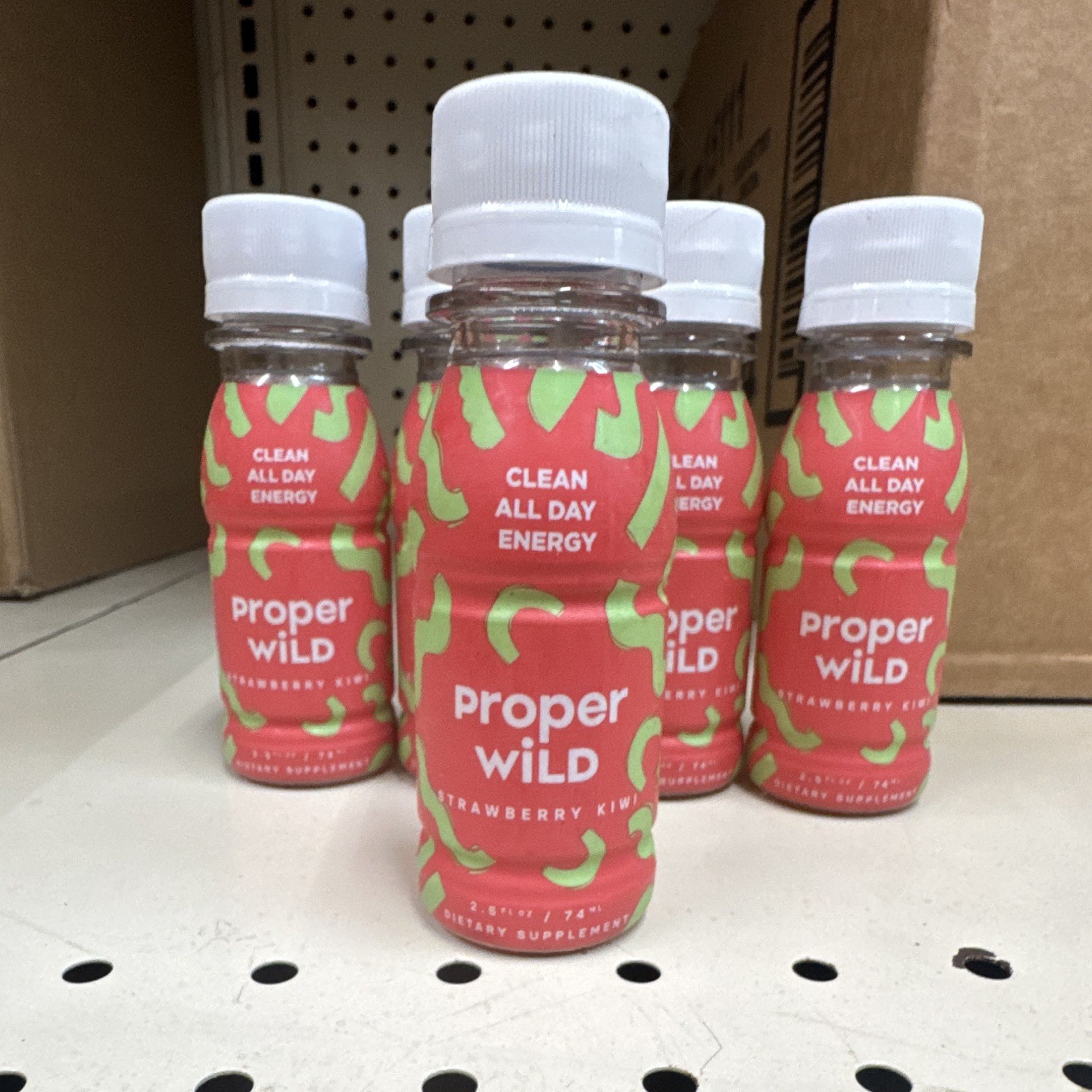 Proper Wild Clean All Day Energy Supplement Shot, Strawberry Kiwi, 2.5 fl oz