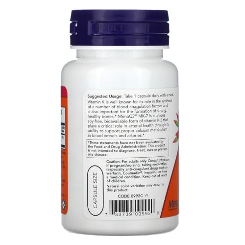 Vitamin K-2 (MK7) Veg Capsules, 100 mcg, 60 Count, Pack of 2