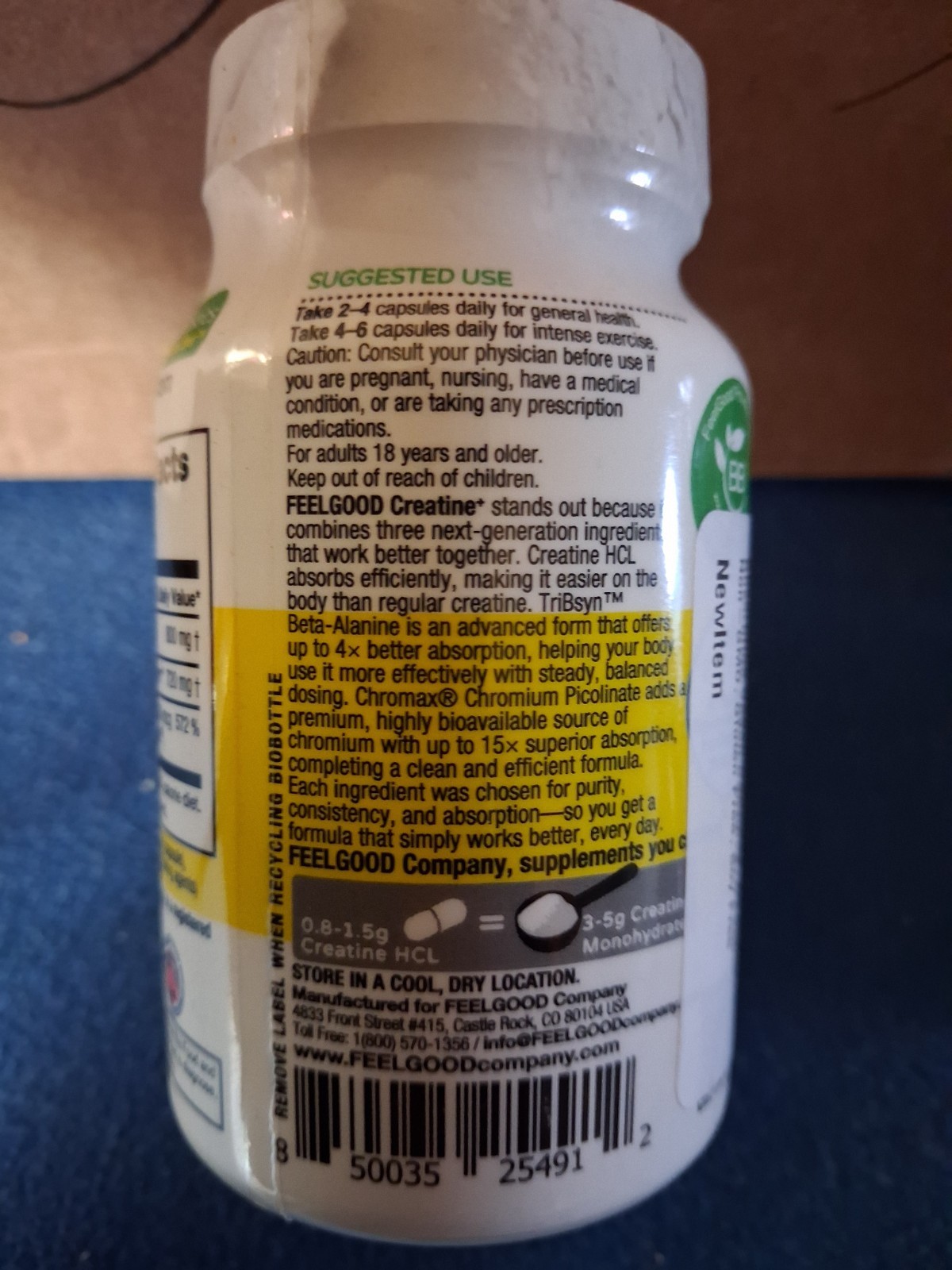Creatine 60 Vegan Capsules Non-GMO Gluten Free SoY Free L@@K