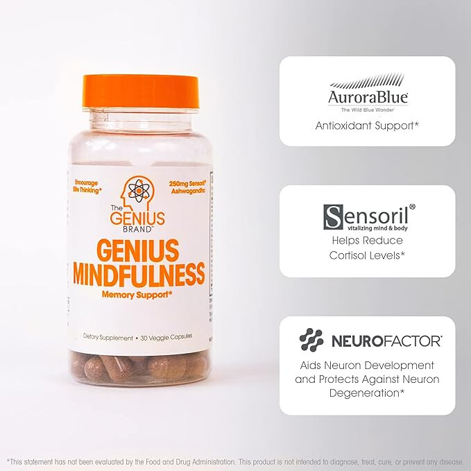 The Genius Brand – Genius Mindfulness Natural Calming Supplement with Ashwagandh