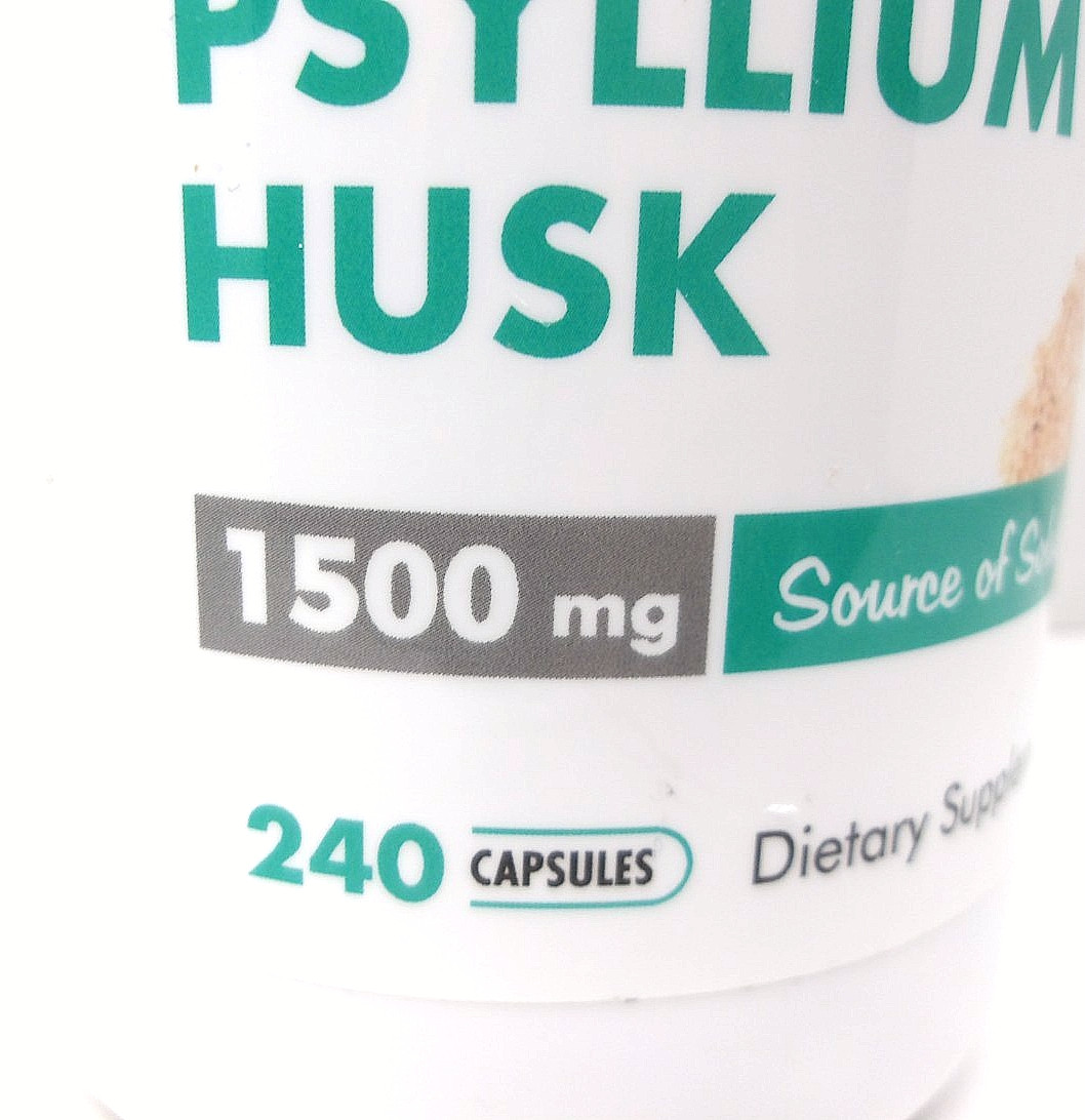 Naturafic Psyllium Husk 1500 mg, Natural Fiber Supplement, 240 Capsules