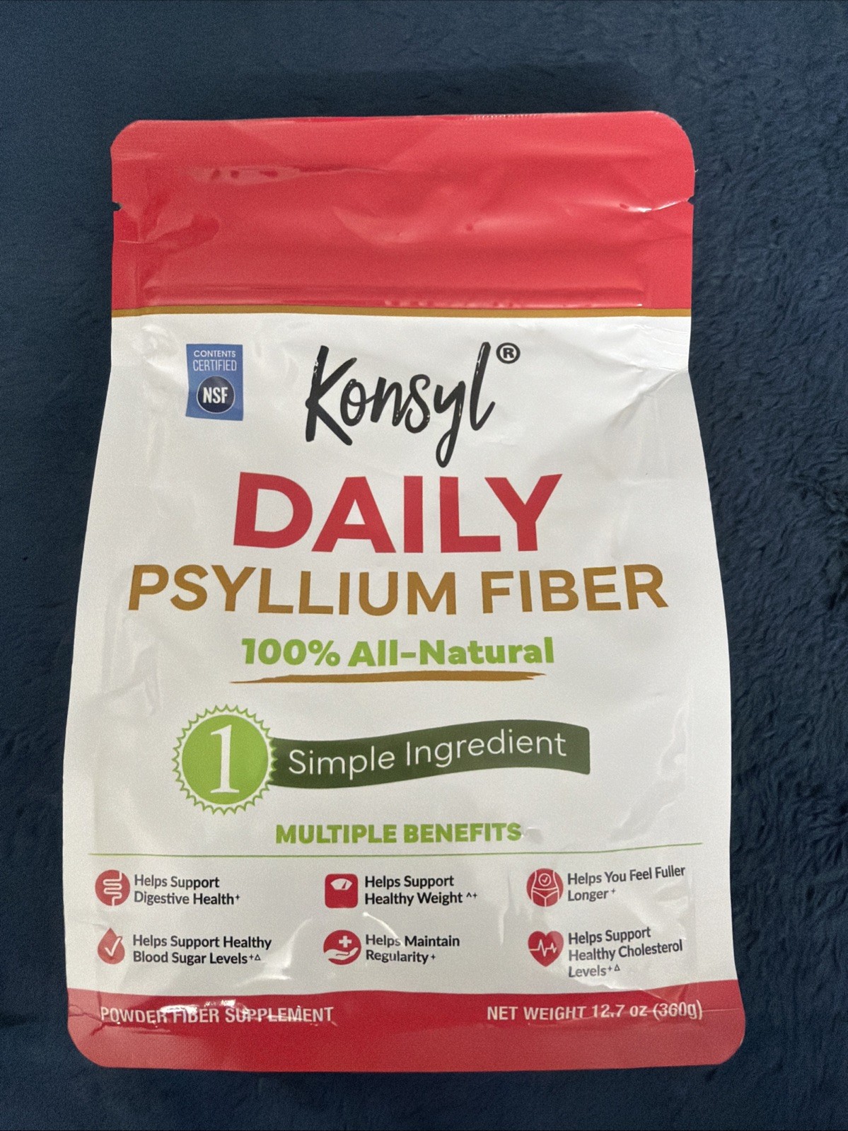 NEW Konsyl Daily Psyllium Fiber Powder supple 12.7 oz 60 Servings Exp 4/28