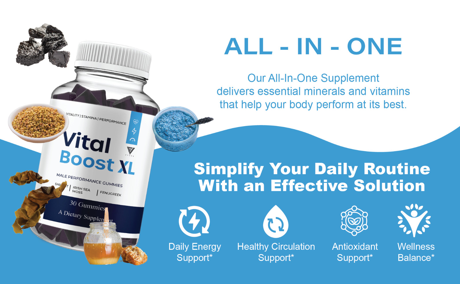 (2 Pack) Vital Boost XL Performance Supplement, VitalBoost XL (60 Gummies)