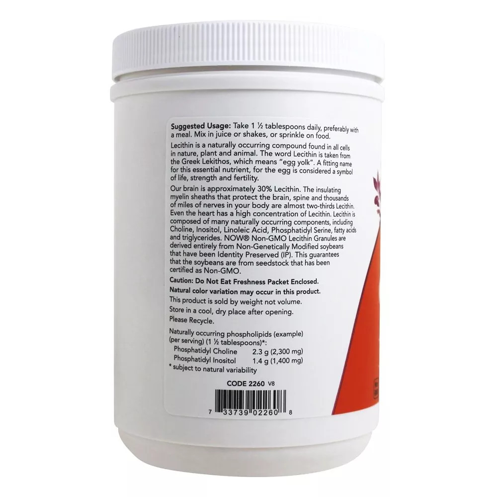 NOW Foods Lecithin Granules Non-GMO, 1 Pound (16 Ounces)