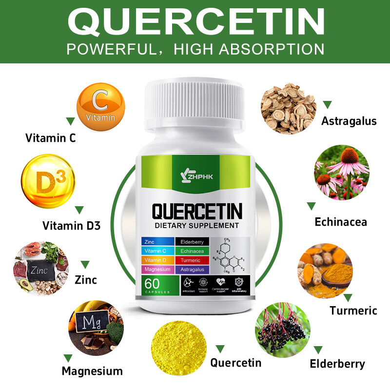 NEW Quercetin 1000 mg 60 Veggie Capsules Dietary Supplement Natural Antioxidant