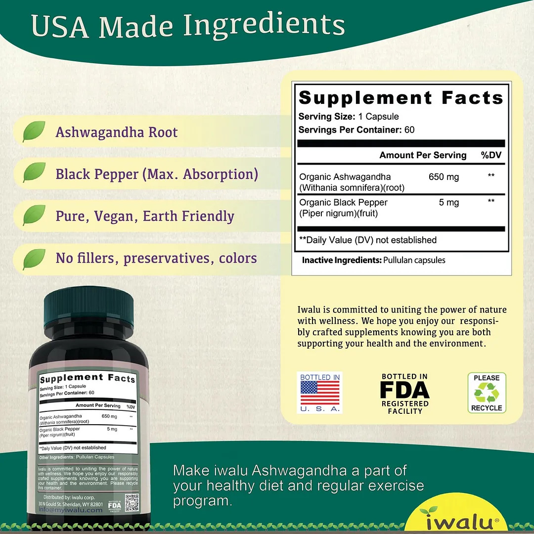 Ashwagandha Tablet | Best Supplement Capsule Pill Men Women FREE SHIP