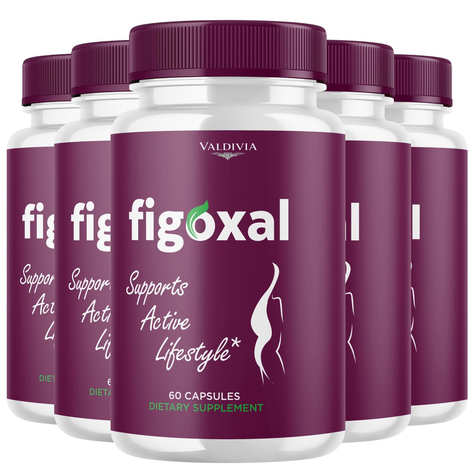 Figoxal Digestive Health Balance Supplement Capsules Gut Support 5 Pack 300Ct