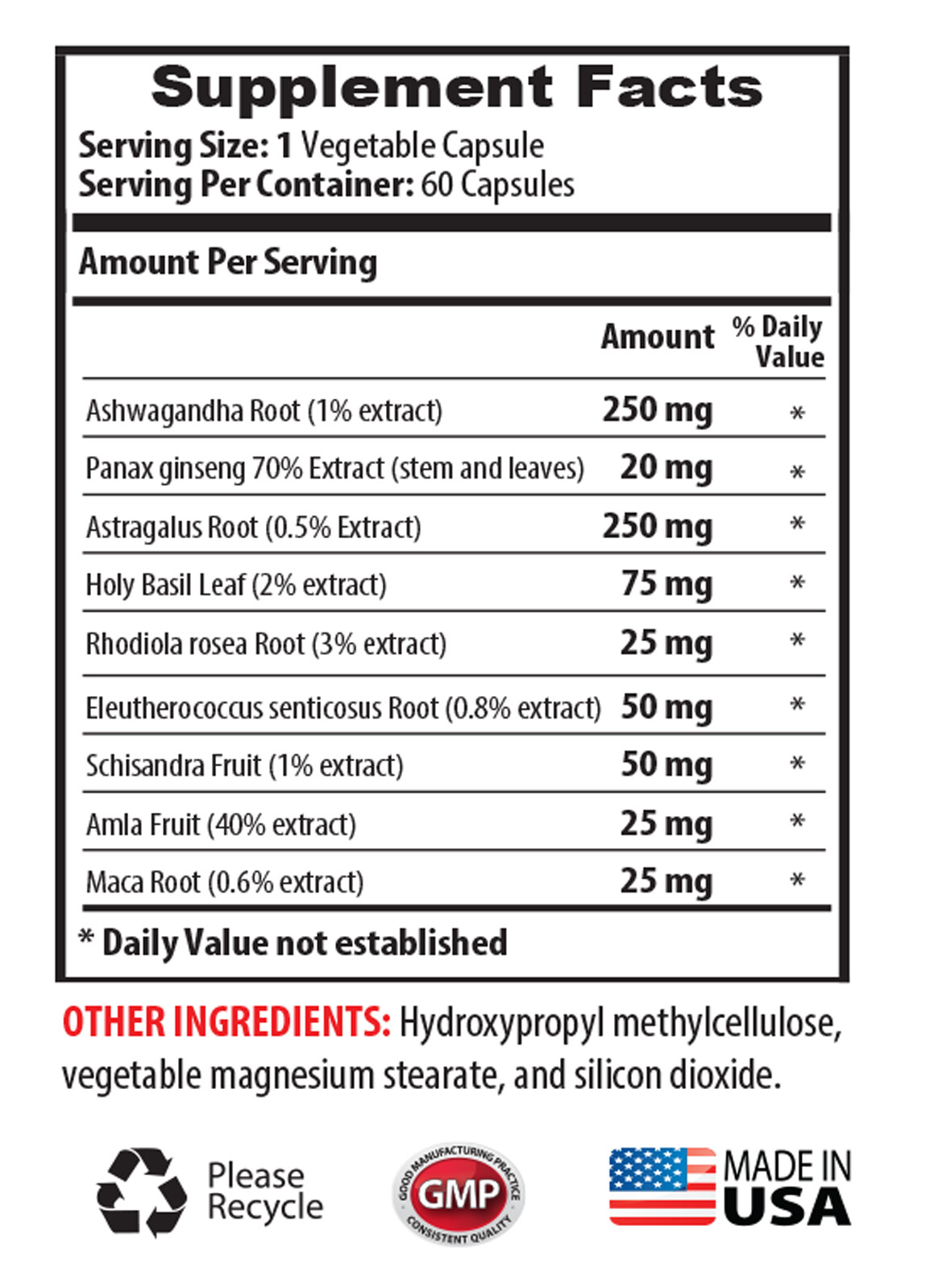 energy pills – ASHWAGANDHA ROOT COMPLEX 770mg – antidepressant – 3 Bottles