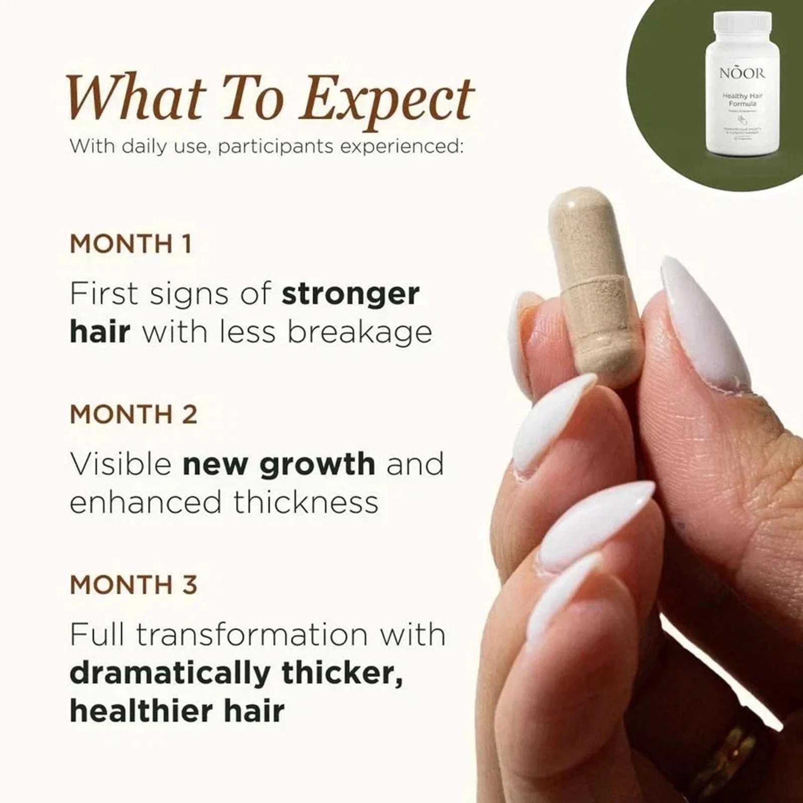 NOOR Healthy Hair Formula – NOOR Hair Growth Support Capsules – 60Caps