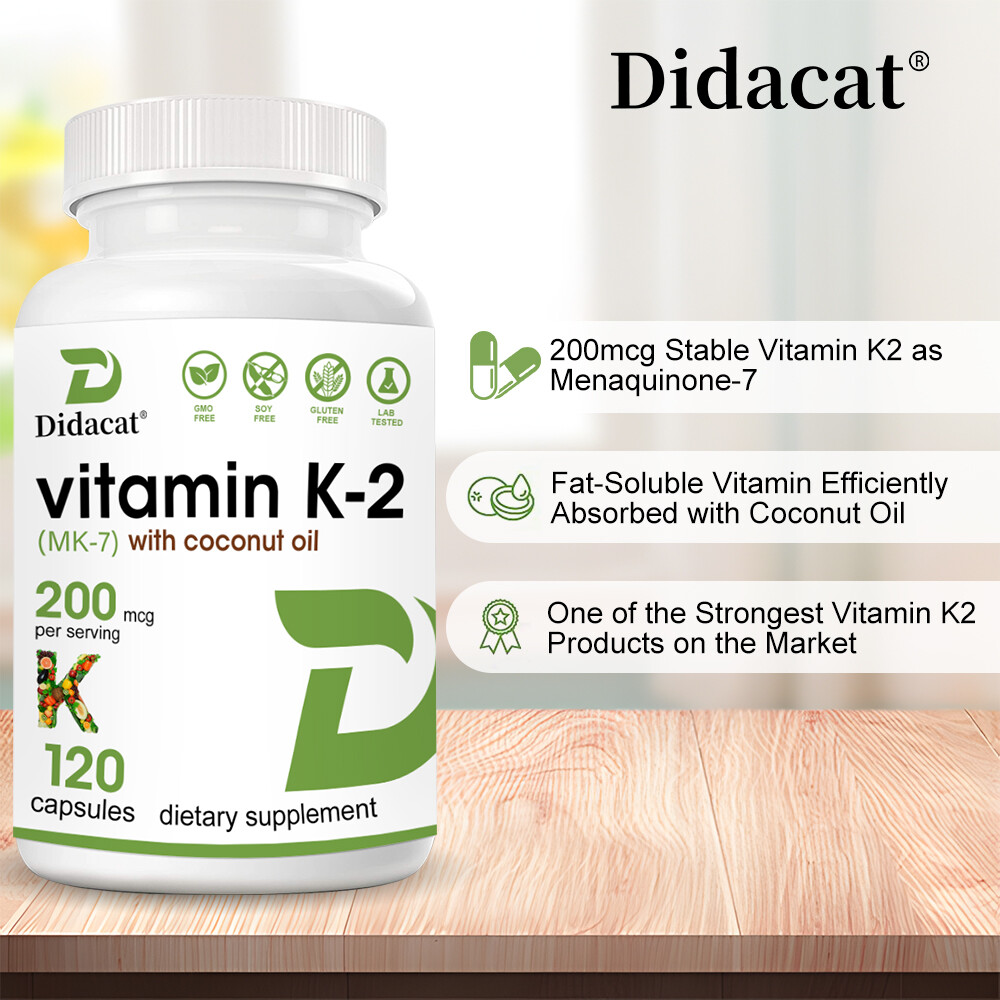 Vitamin K2 (MK-7) 200mcg, Coconut Oil | Bone, Joint, & Immune Support – Non-GMO