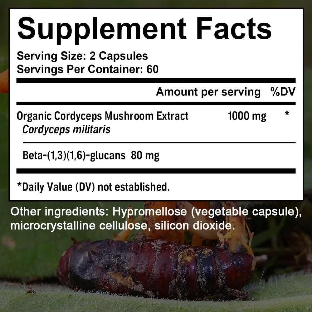 Contains Cordyceps 30/60/120 capsules – supports lung and muscle health