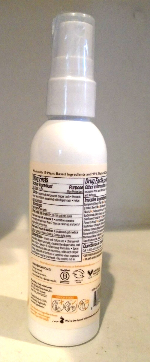 Babo Botanicals Sensitive Baby Diaper Rash Cream Spray Fragrance Free 3 Oz 2028