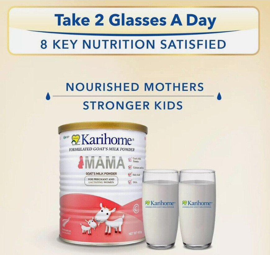 4 X 400G Karihome Mama Goat’s Milk Powder For Pregnant & Nursing Mom DHL SHIP