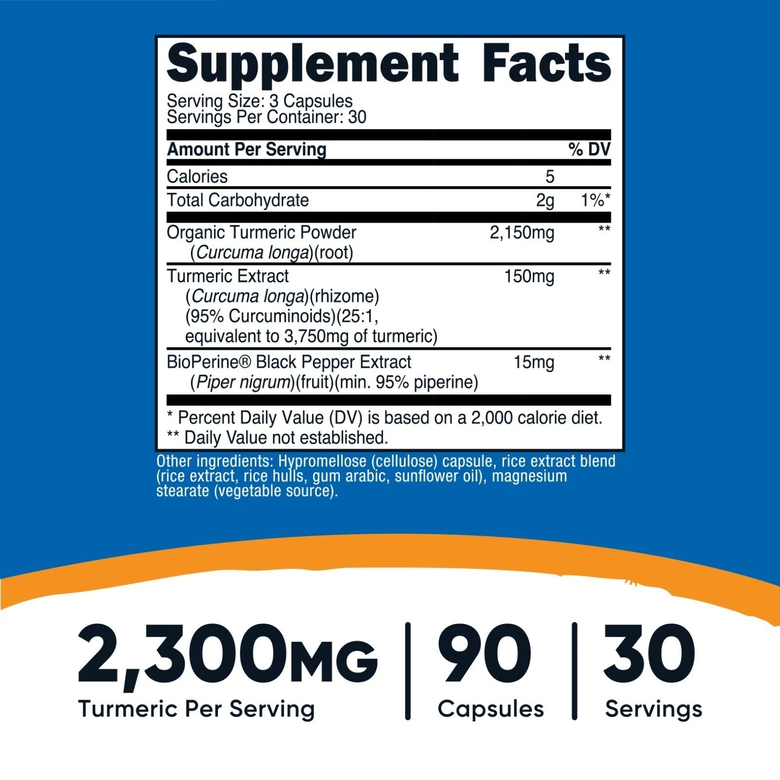 Nutricost Turmeric with BioPerine (2,300mg) 90 Capsules – 95% Curcuminoids