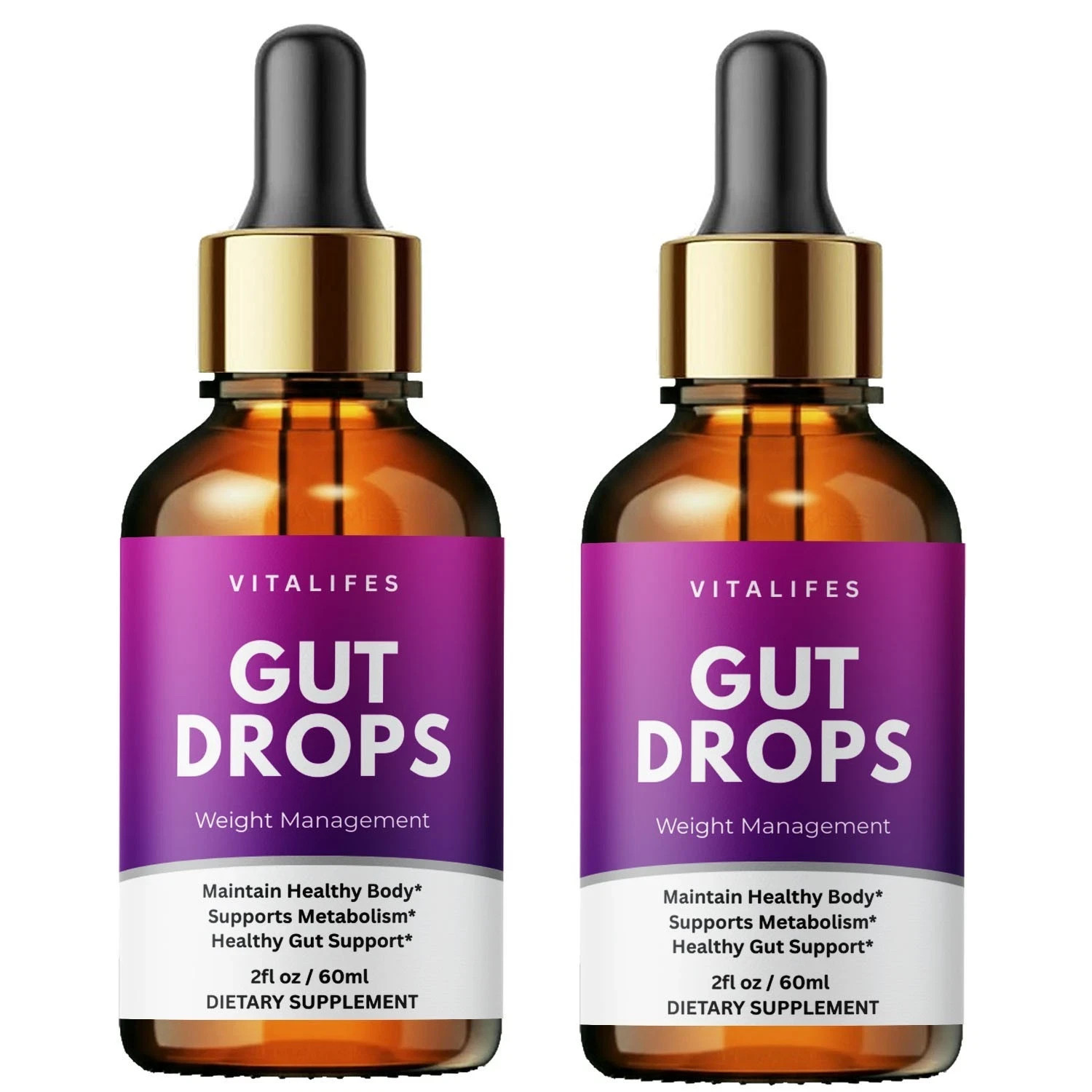 (2 Pack) Gut Drops,Advanced Weight Fat Loss & Gut Health Support Drops (30 Serv)