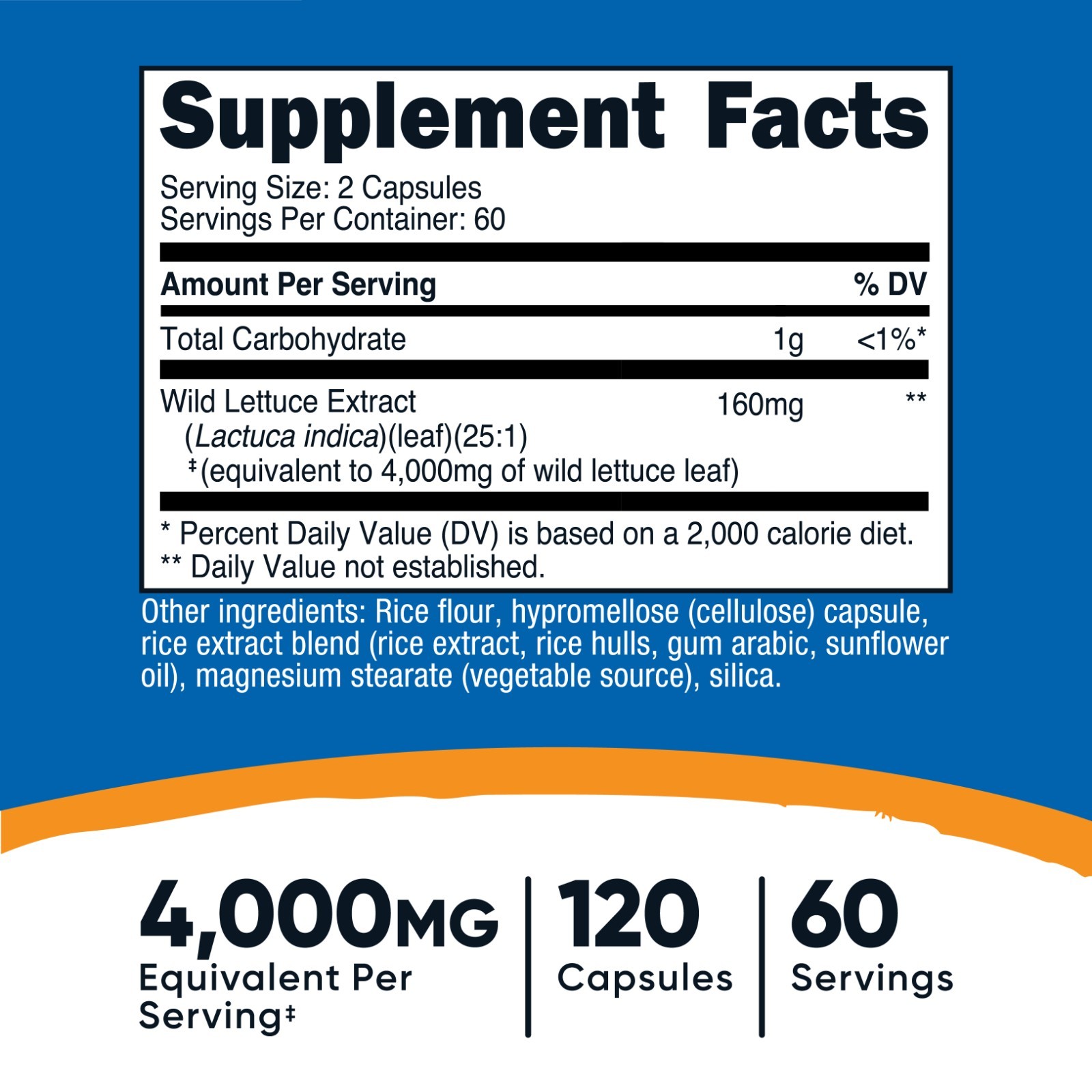 Nutricost Wild Lettuce Extract (4,000 mg Equivalent) 120 Capsules – 60 Servings