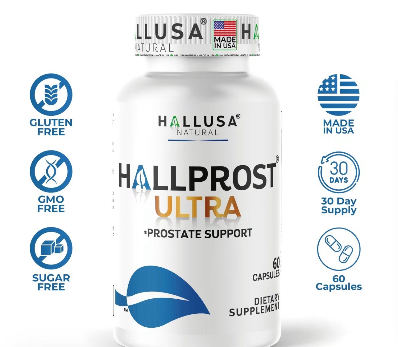 HALLPROST ULTRA Prostate Health Supplement for Men – Inflamed prostate – 60 Caps