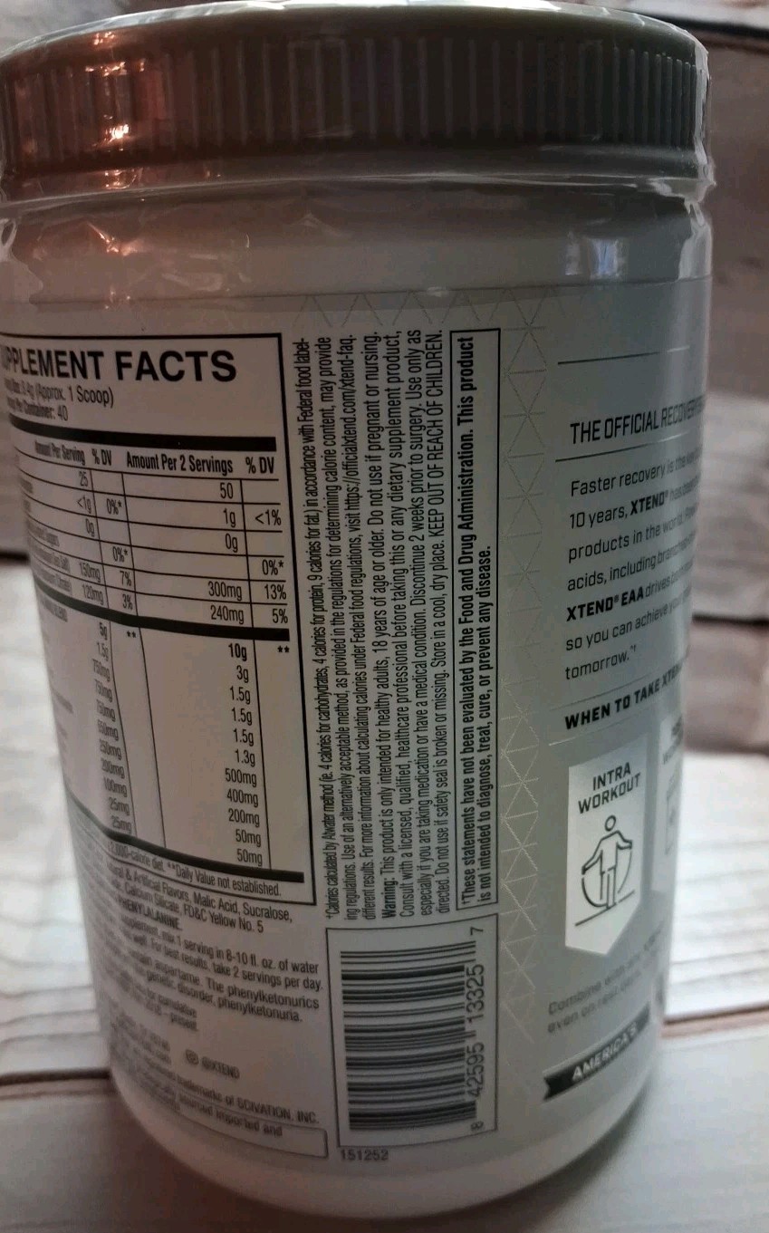 XTEND Essential Amino Acids – Lemon Lime 11.9oz (336g) EXP 01/2027 -Zero Sugar