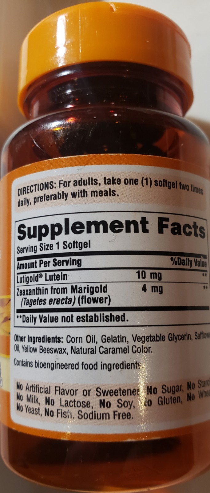 Puritan’s Pride Zeaxanthin 4mg with Lutigold™ 60 Count (Pack of 2)