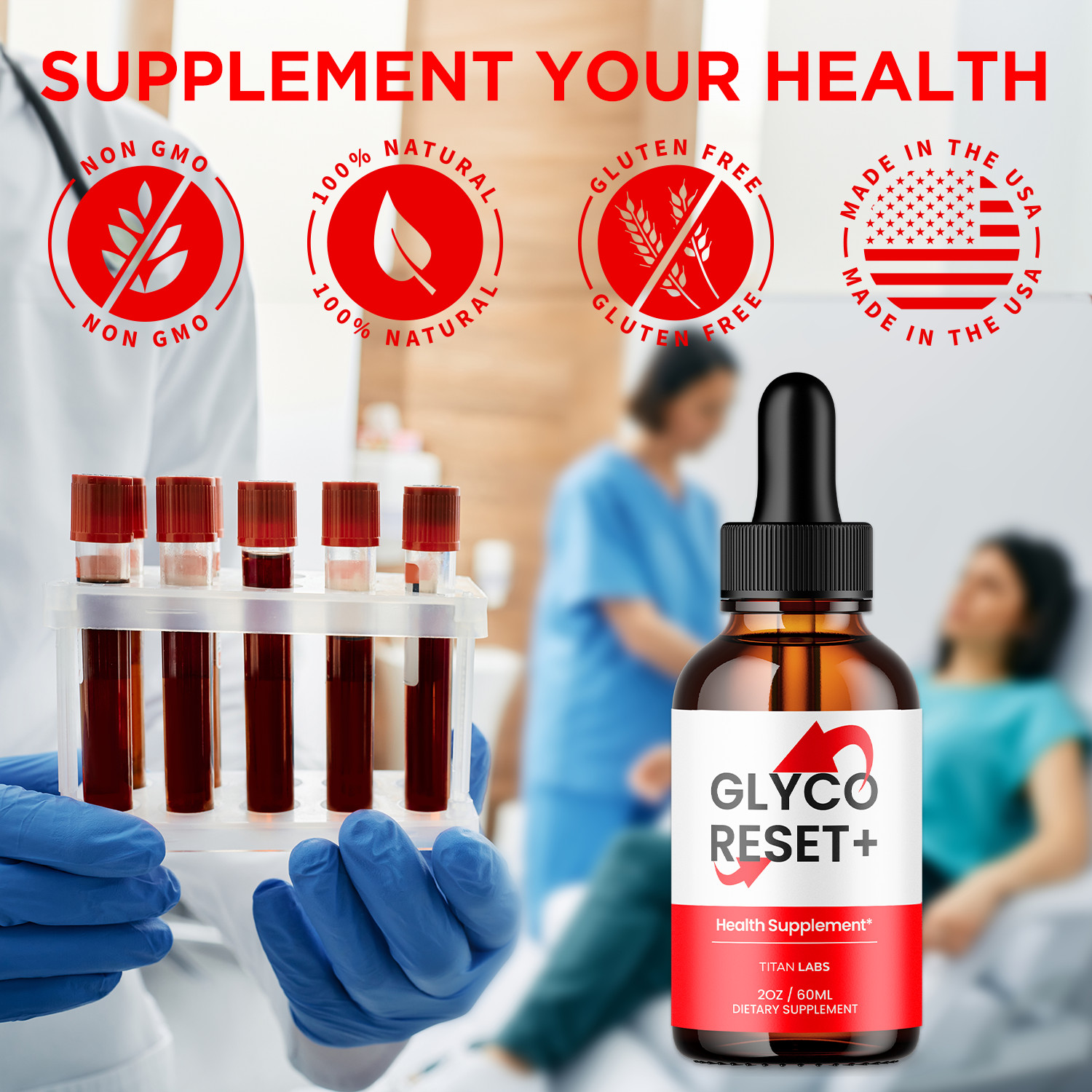 (1 Pack) Glyco Reset Drop Advanced Blood Support Supplement GlycoReset 30 Servs