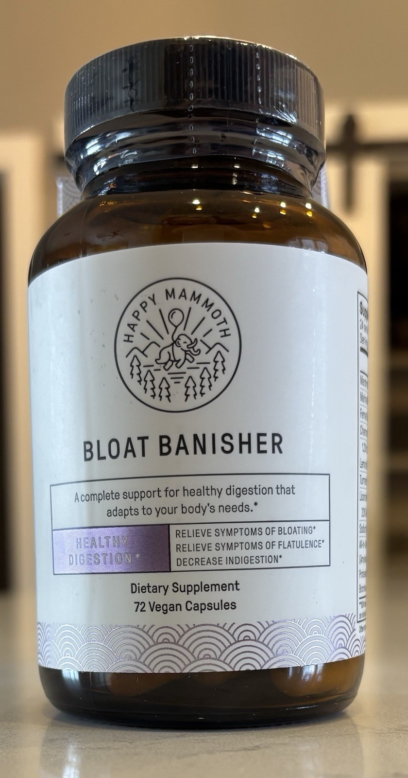 Happy Mammoth Bloat Banisher Healthy Digestion 72 Capsules Sealed Exp. 7/26